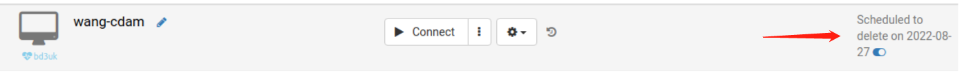 Hover over and click the blue toggle icon scheduled