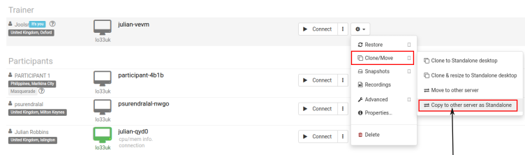 Copy/Move desktop to another server